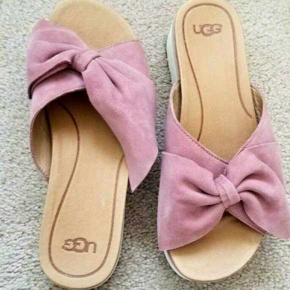 Ugg Australia Joan II Platform Slide Sandals Bow - Picture 2 of 6